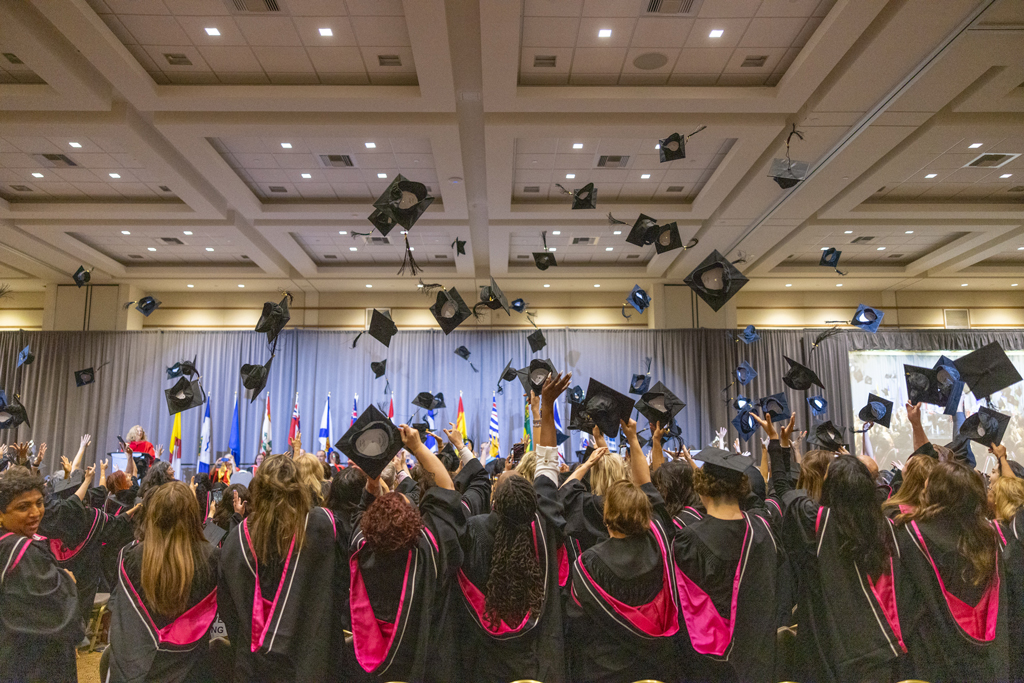 Tossing of the grad caps