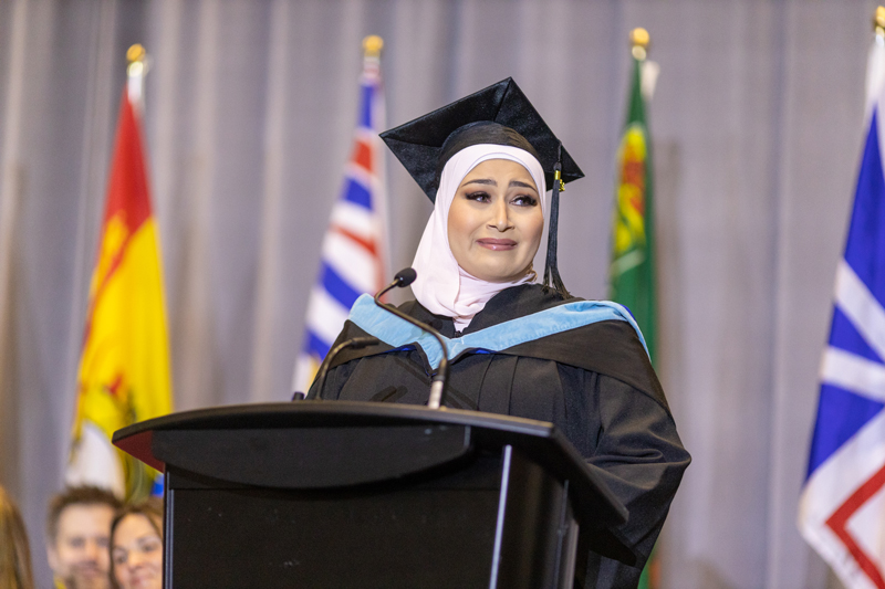 Valedictorian Sura holds back tears