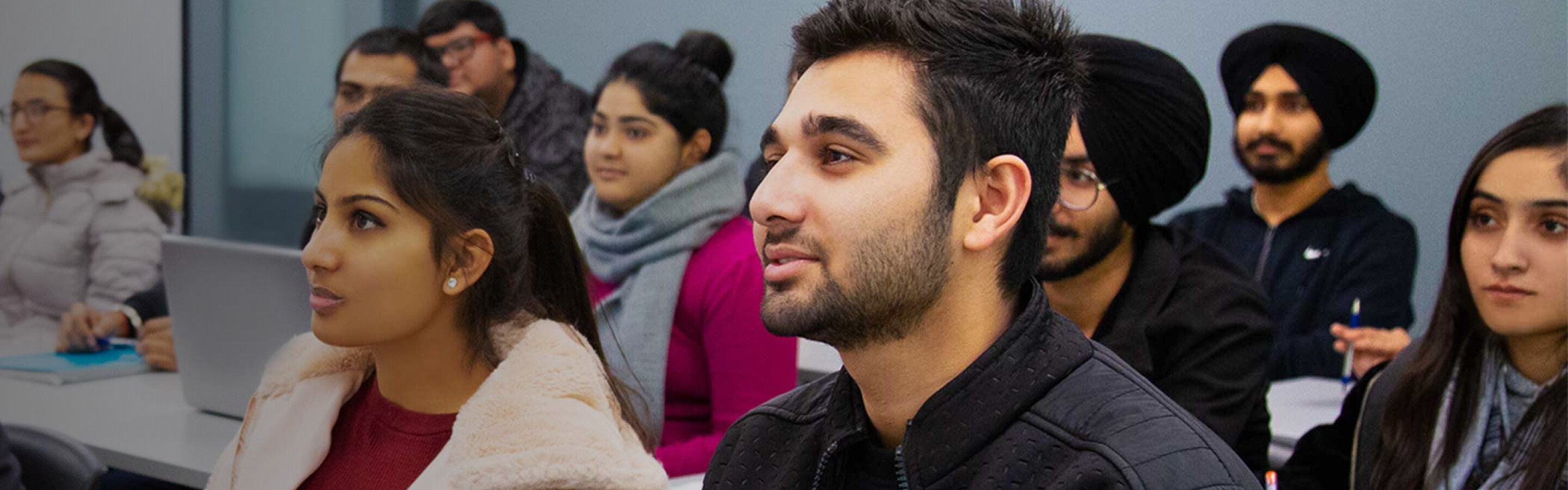 International students in a classroom