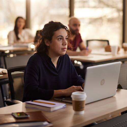 Female student in classroom